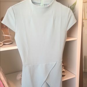 Baby Blue Short Sleeve Bodycon Dress- SHEin